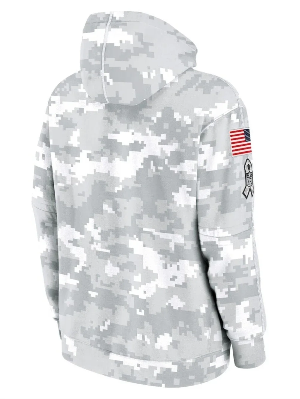 Nike Artic Camo New England Patriots 2024 Salute To Service Club Fleece Hoodie